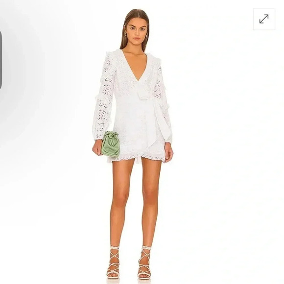 Veronica Beard Julia eyelet white long sleeve dress . Size 0. New with belt - Picture 3 of 9